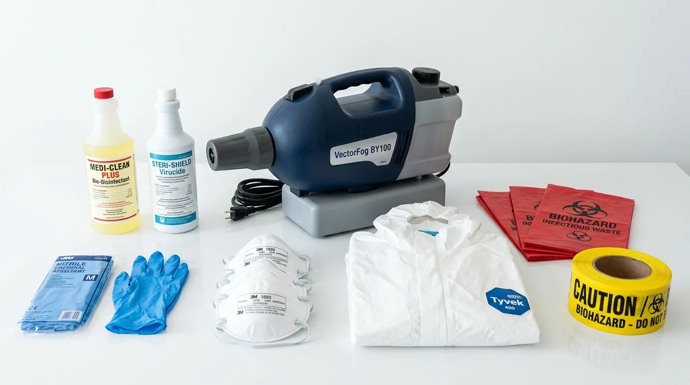 Professional biohazard remediation crew working in Enfield